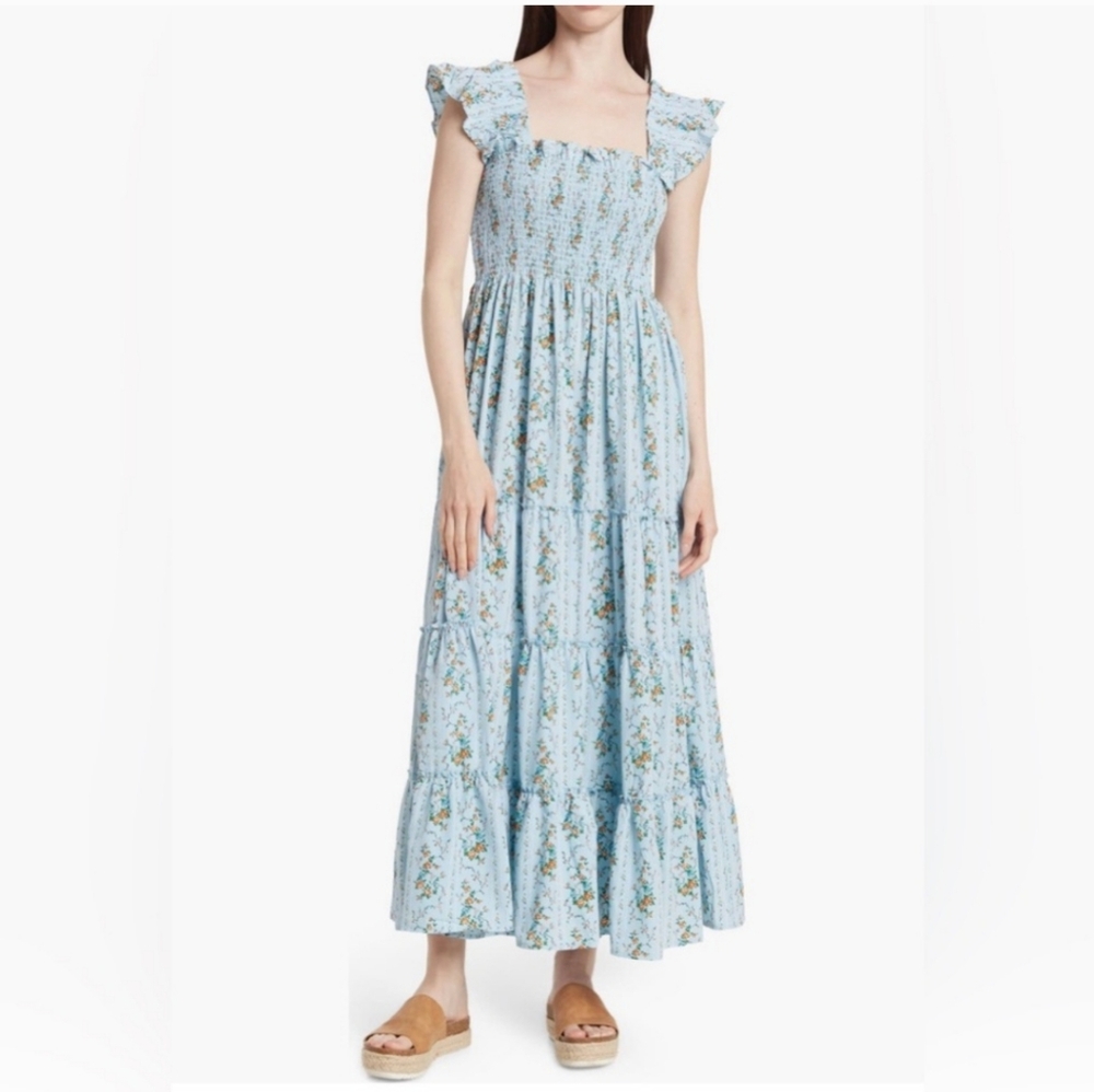 Melloday Ruffle Sleeve Floral Maxi dress